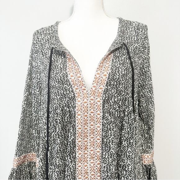 Anamá Anthroplogie Black and White patterned Knit Sweater blouse oversized large - Picture 3 of 10